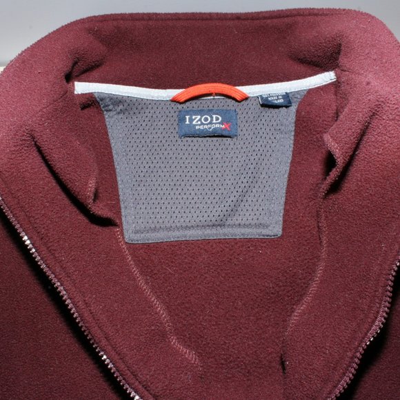 Men's Large IZOD Fleece, Burgundy Color-Excellent Condition! - Picture 3 of 4